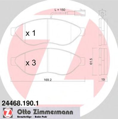 Тормозные колодки Otto Zimmermann 24468.190.1