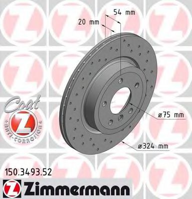 Тормозной диск Otto Zimmermann 150.3493.52