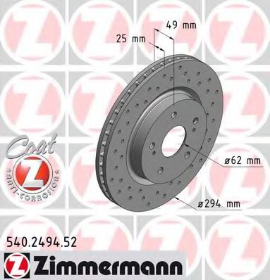 Тормозной диск Otto Zimmermann 540.2494.52