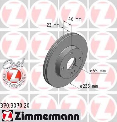 Тормозной диск Otto Zimmermann 370.3070.20