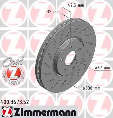 Тормозной диск Otto Zimmermann 400.3673.52
