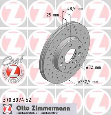 Тормозной диск Otto Zimmermann 370.3074.52