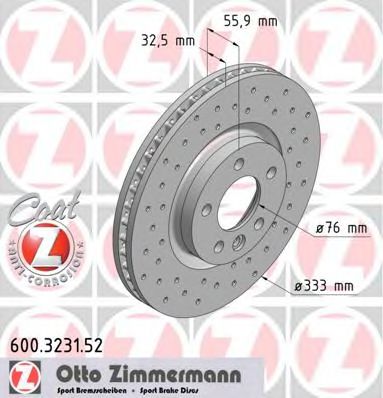 Тормозной диск Otto Zimmermann 600.3231.52
