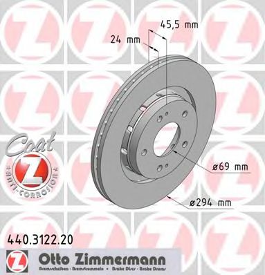 Тормозной диск Otto Zimmermann 440.3122.20