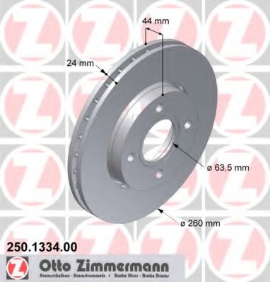 Тормозной диск Otto Zimmermann 250.1334.00