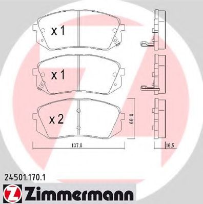 Тормозные колодки Otto Zimmermann 24501.170.1