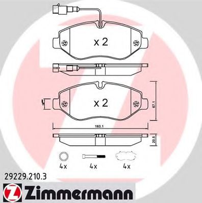 Тормозные колодки Otto Zimmermann 29229.210.3