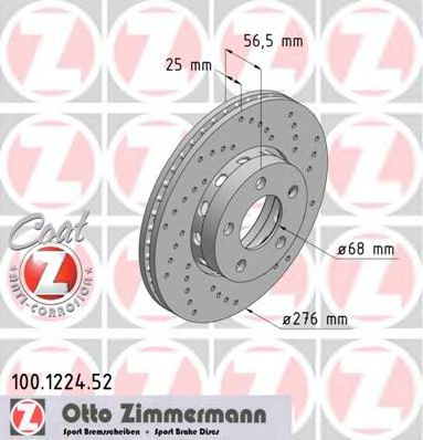 Тормозной диск Otto Zimmermann 100.1224.52