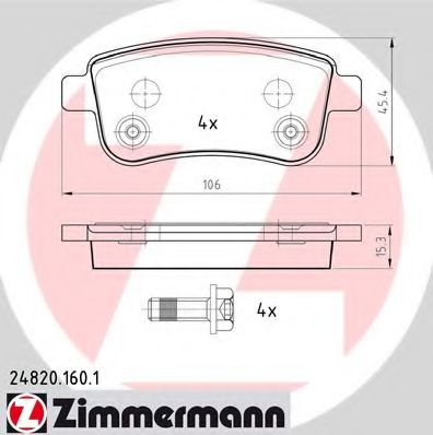 Тормозные колодки Otto Zimmermann 24820.160.1