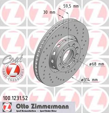 Тормозной диск Otto Zimmermann 100.1231.52