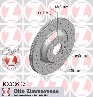 Тормозной диск Otto Zimmermann 100.3309.52