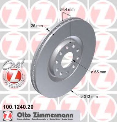Тормозной диск Otto Zimmermann 100.1240.20