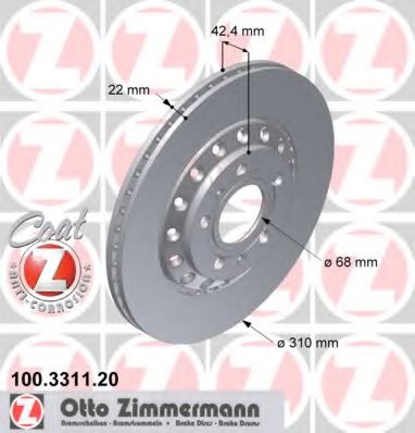 Тормозной диск Otto Zimmermann 100.3311.20