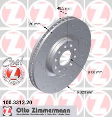 Тормозной диск Otto Zimmermann 100.3312.20