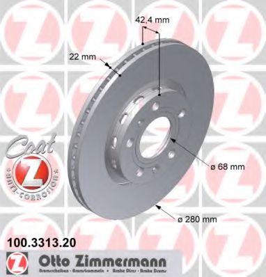 Тормозной диск Otto Zimmermann 100.3313.20