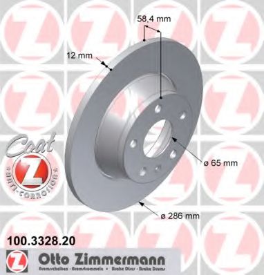 Тормозной диск Otto Zimmermann 100.3328.20