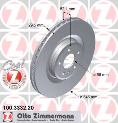 Тормозной диск Otto Zimmermann 100.3332.20