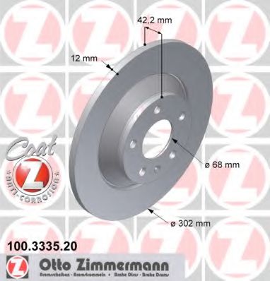 Тормозной диск Otto Zimmermann 100.3335.20