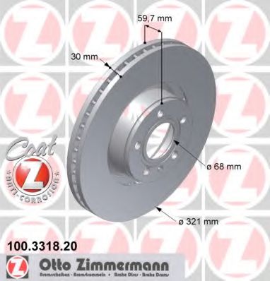 Тормозной диск Otto Zimmermann 100.3318.20