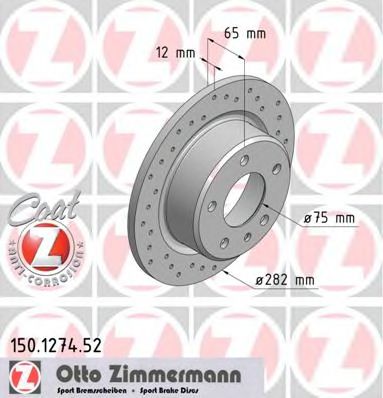 Тормозной диск Otto Zimmermann 150.1274.52