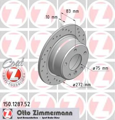Тормозной диск Otto Zimmermann 150.1287.52