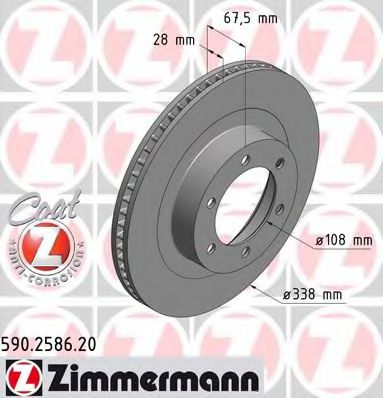 Тормозной диск Otto Zimmermann 590.2586.20