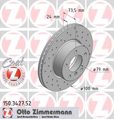 Тормозной диск Otto Zimmermann 150.3427.52