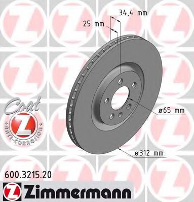 Тормозной диск Otto Zimmermann 600.3215.20