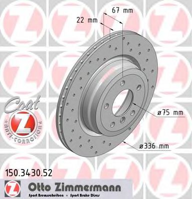 Тормозной диск Otto Zimmermann 150.3430.52
