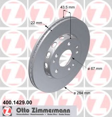 Тормозной диск Otto Zimmermann 400.1429.00