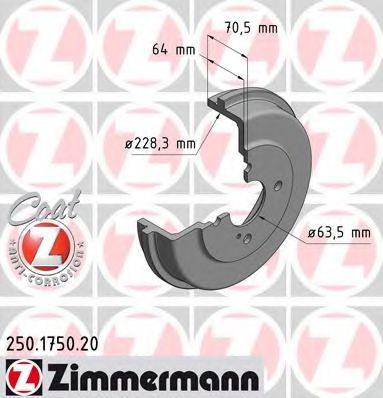 Тормозной барабан Otto Zimmermann 250.1750.20