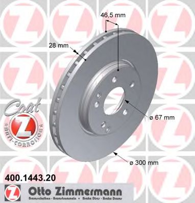 Тормозной диск Otto Zimmermann 400.1443.20