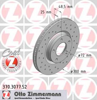 Тормозной диск Otto Zimmermann 370.3077.52