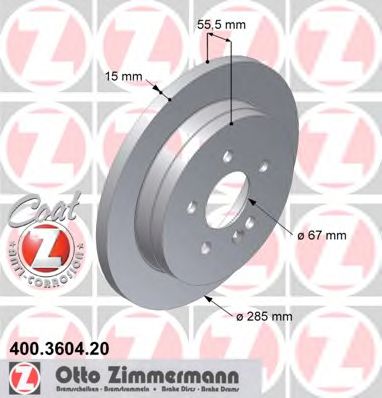 Тормозной диск Otto Zimmermann 400.3604.20