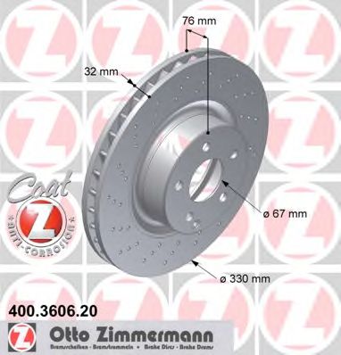 Тормозной диск Otto Zimmermann 400.3606.20