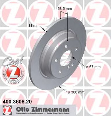 Тормозной диск Otto Zimmermann 400.3608.20