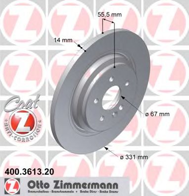 Тормозной диск Otto Zimmermann 400.3613.20
