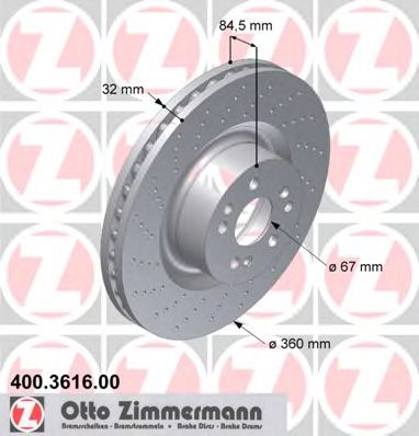 Тормозной диск Otto Zimmermann 400.3616.00