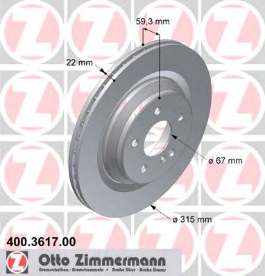 Тормозной диск Otto Zimmermann 400.3617.00