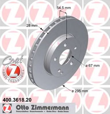 Тормозной диск Otto Zimmermann 400.3618.20