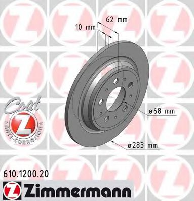 Тормозной диск Otto Zimmermann 610.1200.20