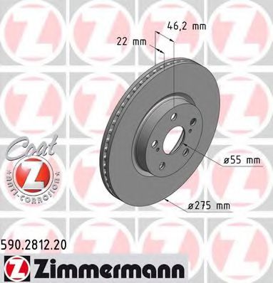 Тормозной диск Otto Zimmermann 590.2812.20