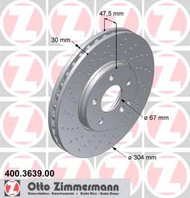 Тормозной диск Otto Zimmermann 400.3639.00