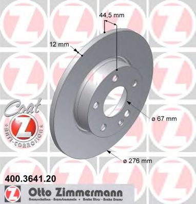 Тормозной диск Otto Zimmermann 400.3641.20