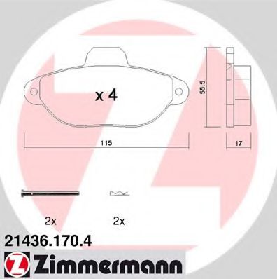 Тормозные колодки Otto Zimmermann 21436.170.4