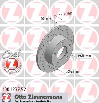 Тормозной диск Otto Zimmermann 100.1237.52