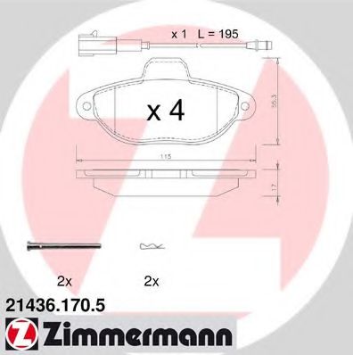 Тормозные колодки Otto Zimmermann 21436.170.5