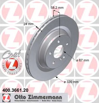 Тормозной диск Otto Zimmermann 400.3661.20