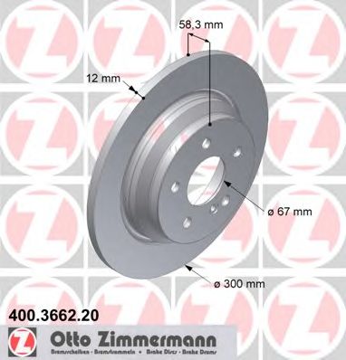 Тормозной диск Otto Zimmermann 400.3662.20