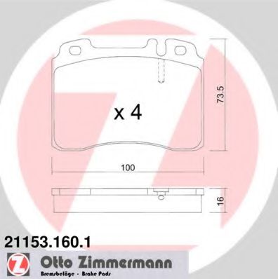 Тормозные колодки Otto Zimmermann 21153.160.1